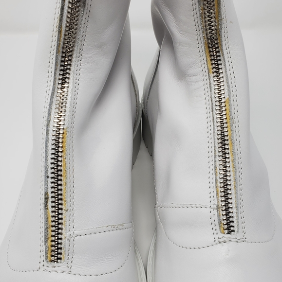 ZARA - LOW HEELED LEATHER WHITE ANKLE BOOTIES - Picture 6 of 13
